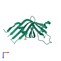 PDB entry 3cp3 coloured by chain, top view.