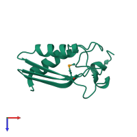 PDB entry 3cq1 coloured by chain, top view.