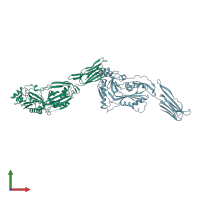 PDB entry 3cqf coloured by chain, front view.