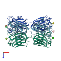 PDB entry 3cqo coloured by chain, top view.