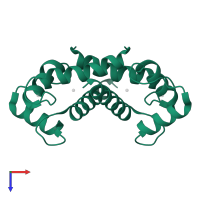 Protein S100-B in PDB entry 3cr2, assembly 1, top view.