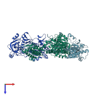 PDB entry 3cr8 coloured by chain, top view.