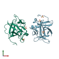 PDB entry 3crh coloured by chain, front view.