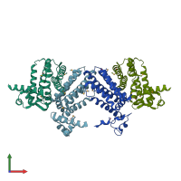 PDB entry 3crj coloured by chain, front view.