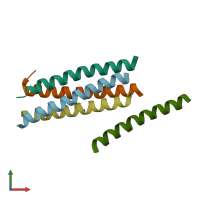 PDB entry 3crp coloured by chain, front view.