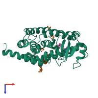 PDB entry 3cs8 coloured by chain, top view.