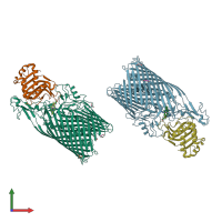 PDB entry 3csl coloured by chain, front view.