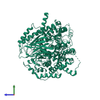 Phosphatidylinositol 4,5-bisphosphate 3-kinase catalytic subunit gamma isoform in PDB entry 3cst, assembly 1, side view.