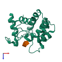 PDB entry 3csz coloured by chain, top view.