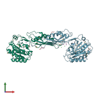 PDB entry 3ct9 coloured by chain, front view.
