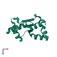 PDB entry 3ctf coloured by chain, top view.