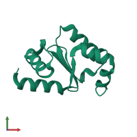 PDB entry 3ctg coloured by chain, front view.