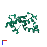 PDB entry 3ctg coloured by chain, top view.