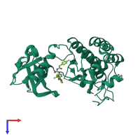 PDB entry 3ctj coloured by chain, top view.