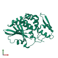 PDB entry 3ctk coloured by chain, front view.