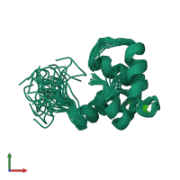 PDB entry 3ctn coloured by chain, ensemble of 30 models, front view.