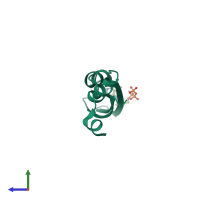 PDB entry 3ctr coloured by chain, side view.