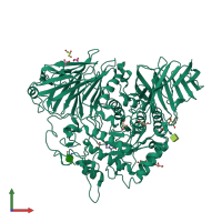 PDB entry 3ctt coloured by chain, front view.