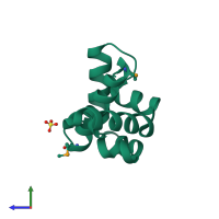 PDB entry 3ctv coloured by chain, side view.
