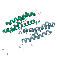 PDB entry 3ctw coloured by chain, front view.