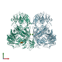 PDB entry 3cu7 coloured by chain, front view.