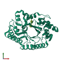 PDB entry 3cug coloured by chain, front view.
