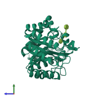 PDB entry 3cug coloured by chain, side view.