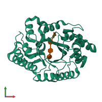 PDB entry 3cui coloured by chain, front view.