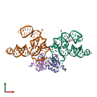 PDB entry 3cul coloured by chain, front view.