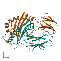 PDB entry 3cup coloured by chain, front view.