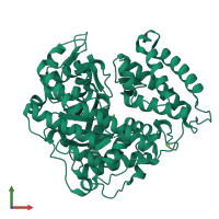 PDB entry 3cux coloured by chain, front view.