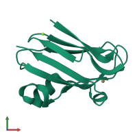 PDB entry 3cvc coloured by chain, front view.