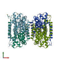 PDB entry 3cvj coloured by chain, front view.