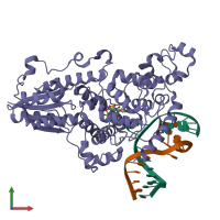 PDB entry 3cvy coloured by chain, front view.