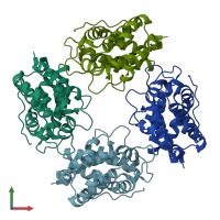 PDB entry 3cw0 coloured by chain, front view.