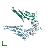 PDB entry 3cwg coloured by chain, front view.