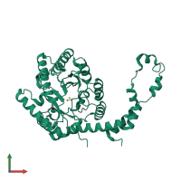PDB entry 3cwh coloured by chain, front view.