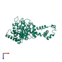 PDB entry 3cwh coloured by chain, top view.