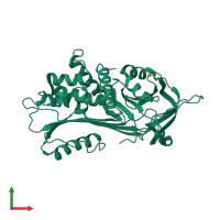 PDB entry 3cwl coloured by chain, front view.