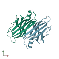 PDB entry 3cxf coloured by chain, front view.