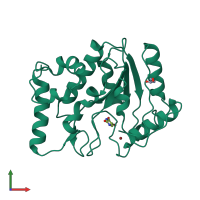 PDB entry 3cxm coloured by chain, front view.