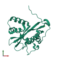 PDB entry 3cxp coloured by chain, front view.