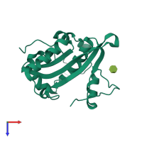 PDB entry 3cxq coloured by chain, top view.
