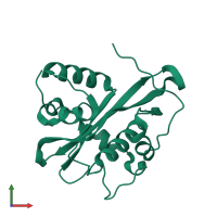 PDB entry 3cxs coloured by chain, front view.