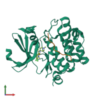 PDB entry 3cxw coloured by chain, front view.