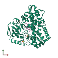PDB entry 3cxy coloured by chain, front view.