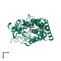 PDB entry 3cxy coloured by chain, top view.
