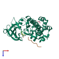 PDB entry 3cy2 coloured by chain, top view.