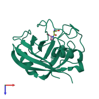 PDB entry 3cyh coloured by chain, top view.