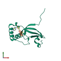PDB entry 3cyi coloured by chain, front view.
